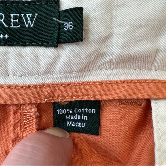 J.Crew factory men’s orange flat front shorts 9” inseam Sz 36 - Picture 6 of 9